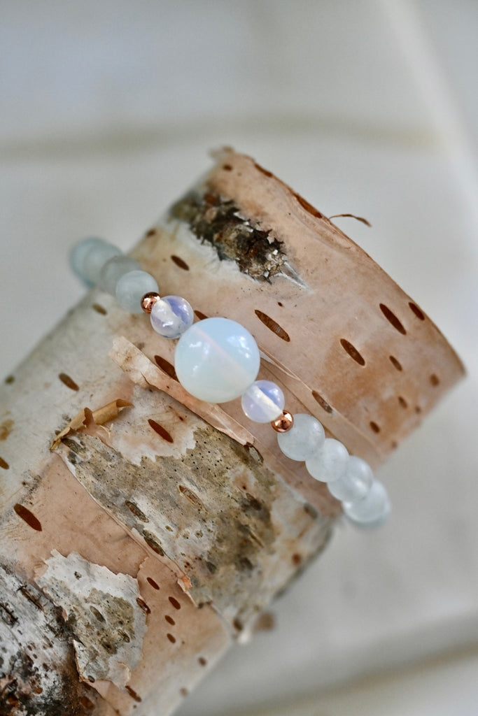 Aquamarine + Opalite Bracelet