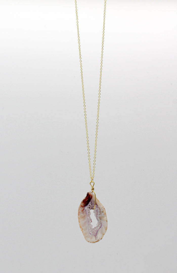 Agate Druzy Stone Necklace