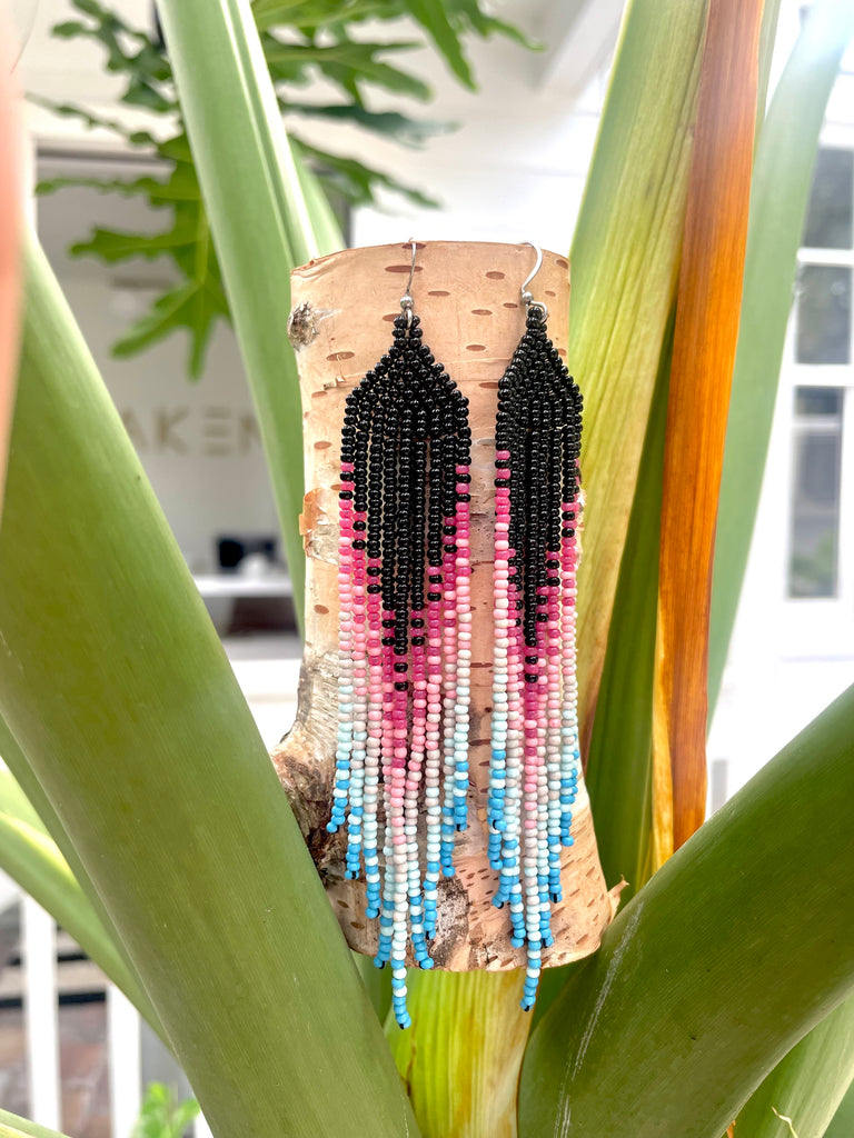 Gradient Beaded Dangle Earrings