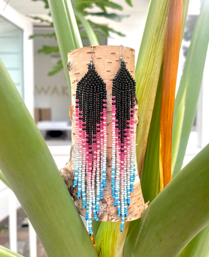 Gradient Beaded Dangle Earrings